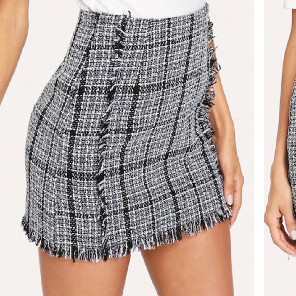 Tweed mini skirt